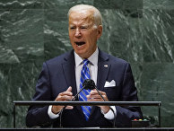 Президент США Джо Байден выступает на 76-й сессии Генеральной Ассамблеи в Штаб-квартире ООН в Нью-Йорке Президент США Джо Байден выступает на 76-й сессии Генеральной Ассамблеи в Штаб-квартире ООН в Нью-Йорке