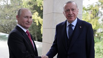 Президент РФ В. Путин провел переговоры с президентом Турции Р. Эрдоганом