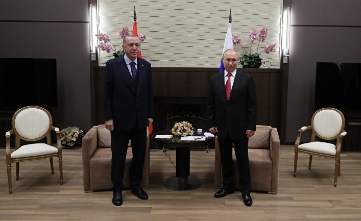 Президент РФ В. Путин провел переговоры с президентом Турции Р. Эрдоганом